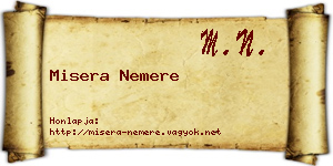 Misera Nemere névjegykártya